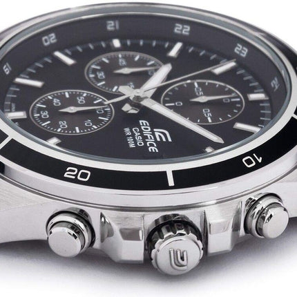 Casio Men's Edifice Chronograph Quartz Stainless Steel Watch EFR526L1AVUDF NEW - Description Target Audience : Gent - Style : Fashion - Item Shape : Round - Colors : Black - Materials : Leather/Stainless steel - Movement Type : Quartz - Water Resistance :