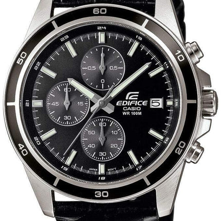 Casio Men's Edifice Chronograph Quartz Stainless Steel Watch EFR526L1AVUDF NEW - Description Target Audience : Gent - Style : Fashion - Item Shape : Round - Colors : Black - Materials : Leather/Stainless steel - Movement Type : Quartz - Water Resistance :