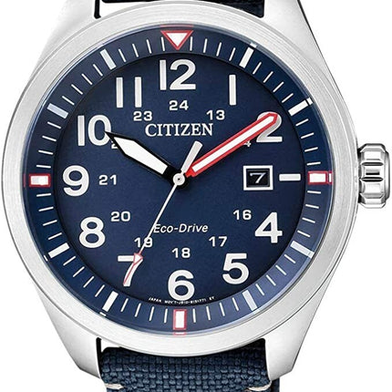 Citizen Men's Core Collection Eco Drive Watch AW500016L NEW - BRAND Citizen STYLE Core REFERENCE AW5000-16L CASE Stainless Steel STRAP Blue Textile WATER RESISTANT 100 mt. / 330 ft. DIAMETER 42.5 mm. DIAL Blue CRYSTAL Scratch Resistant Mineral MOVEMENT Qu