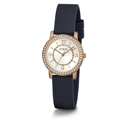 Guess Ladies Melody 28mm Rose Gold Tone / White Dial Quartz Watch GW0469L2 NEW - Guess Ladies Melody 28mm Rose Gold Tone / White Dial Quartz Watch - GW0469L2 Description Add a subtle touch to your look with this minimalist timepiece featuring a polished g