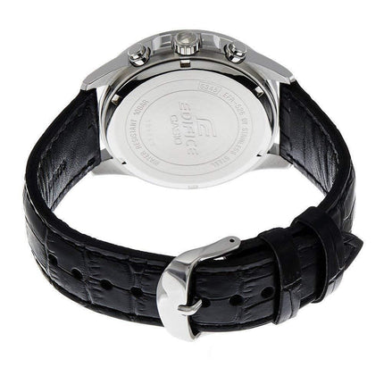 Casio Men's Edifice Chronograph Quartz Stainless Steel Watch EFR526L1AVUDF NEW - Description Target Audience : Gent - Style : Fashion - Item Shape : Round - Colors : Black - Materials : Leather/Stainless steel - Movement Type : Quartz - Water Resistance :